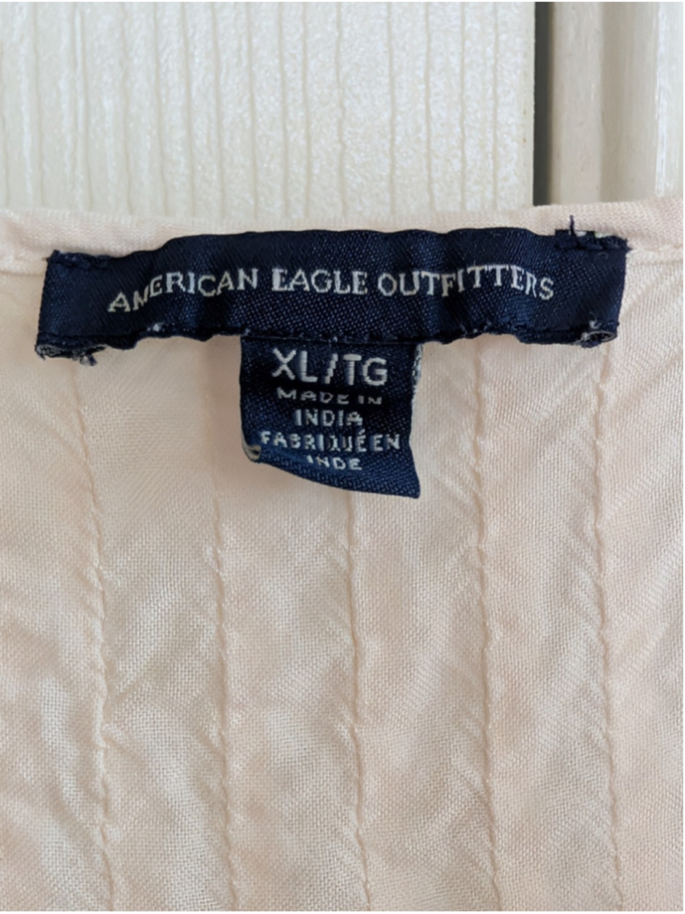 American Eagle white button down boho chic festival blouse Size XL - Picture 6 of 7
